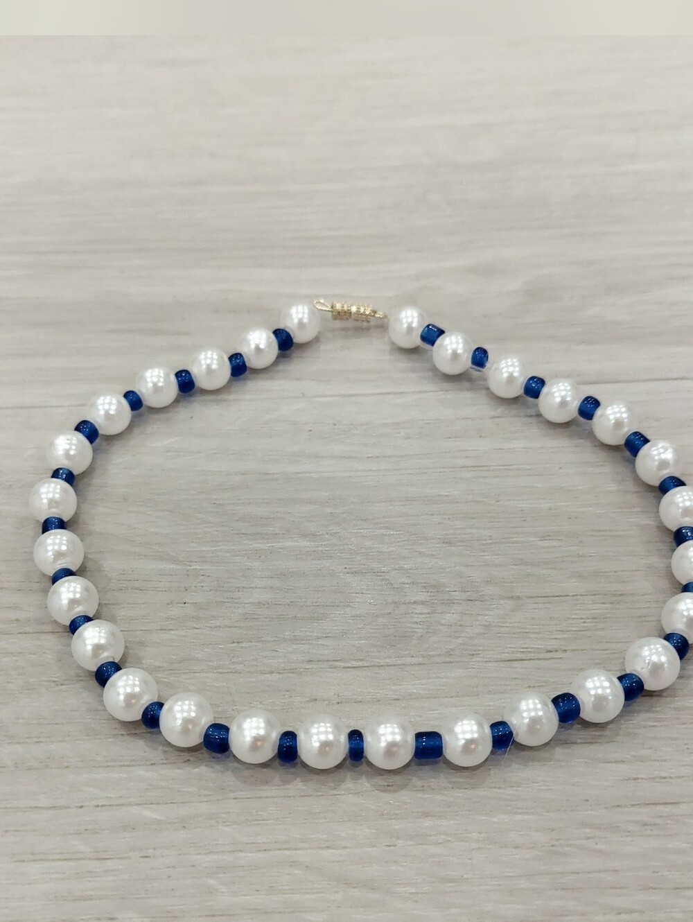Classic White And Navy Necklace